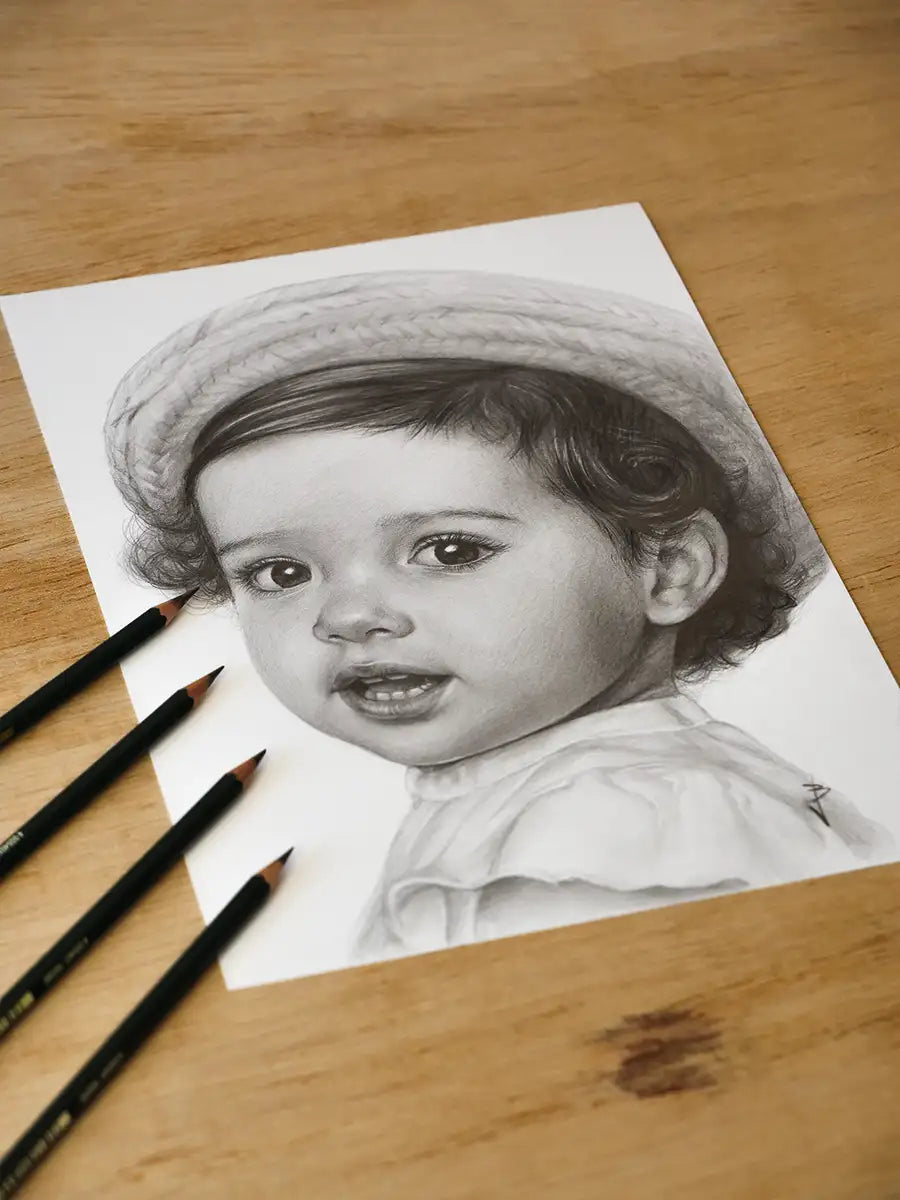 Portret personalizat desenat manual pentru copii
