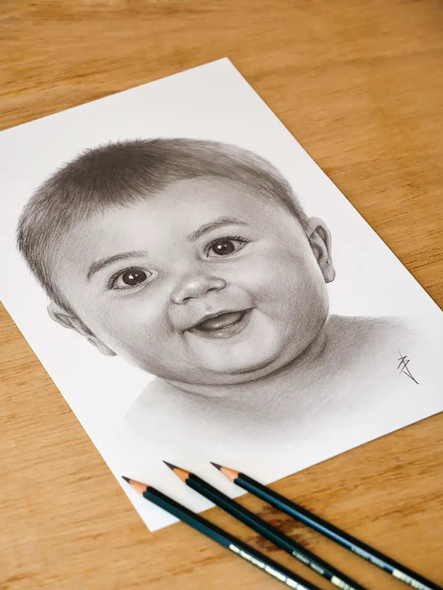 Portret personalizat desenat manual pentru copii