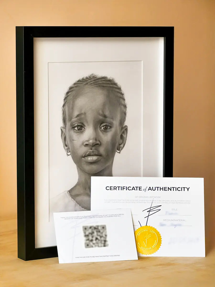 Portret personalizat desenat manual pentru copii