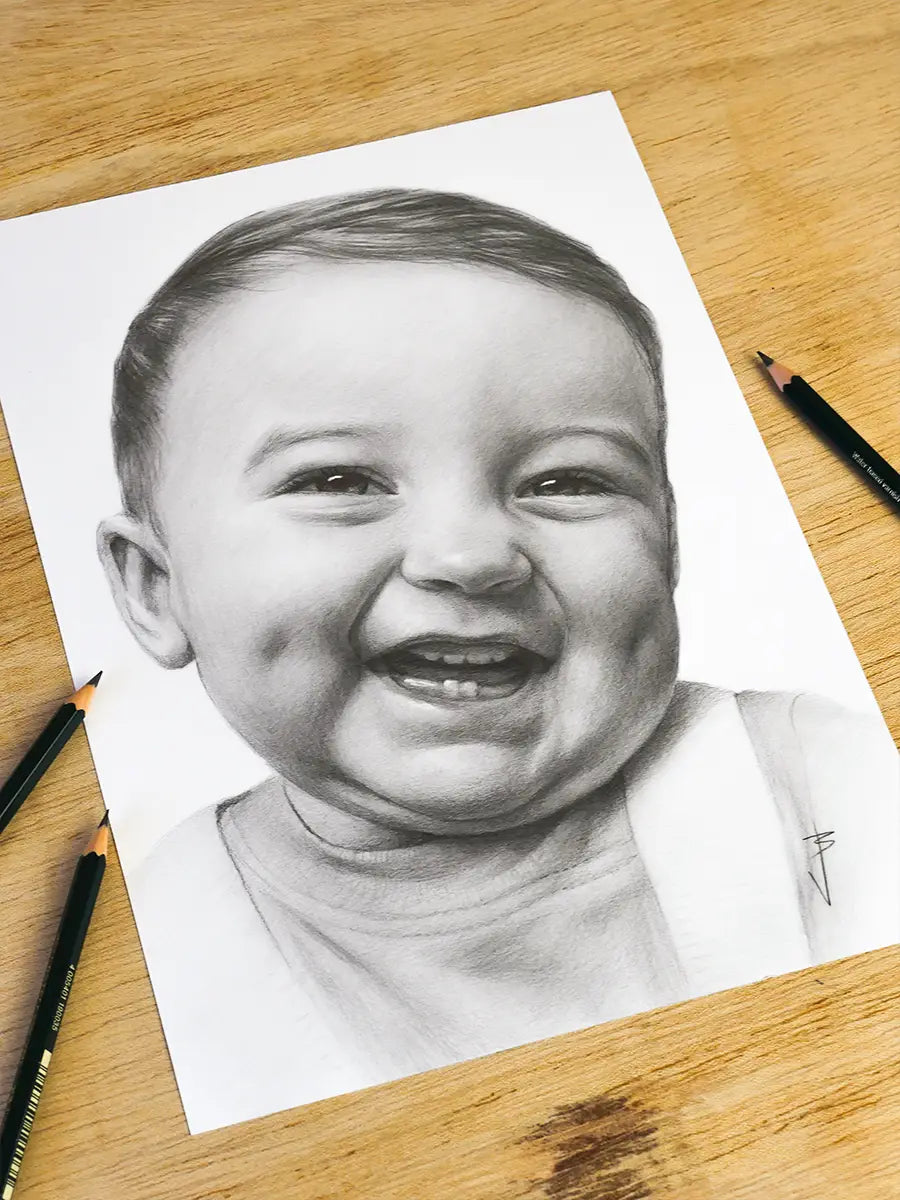Portret personalizat desenat manual pentru copii